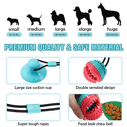 Suction Cup Dog Chewing Toy, CAMTOA Dog Rope Ball Toys