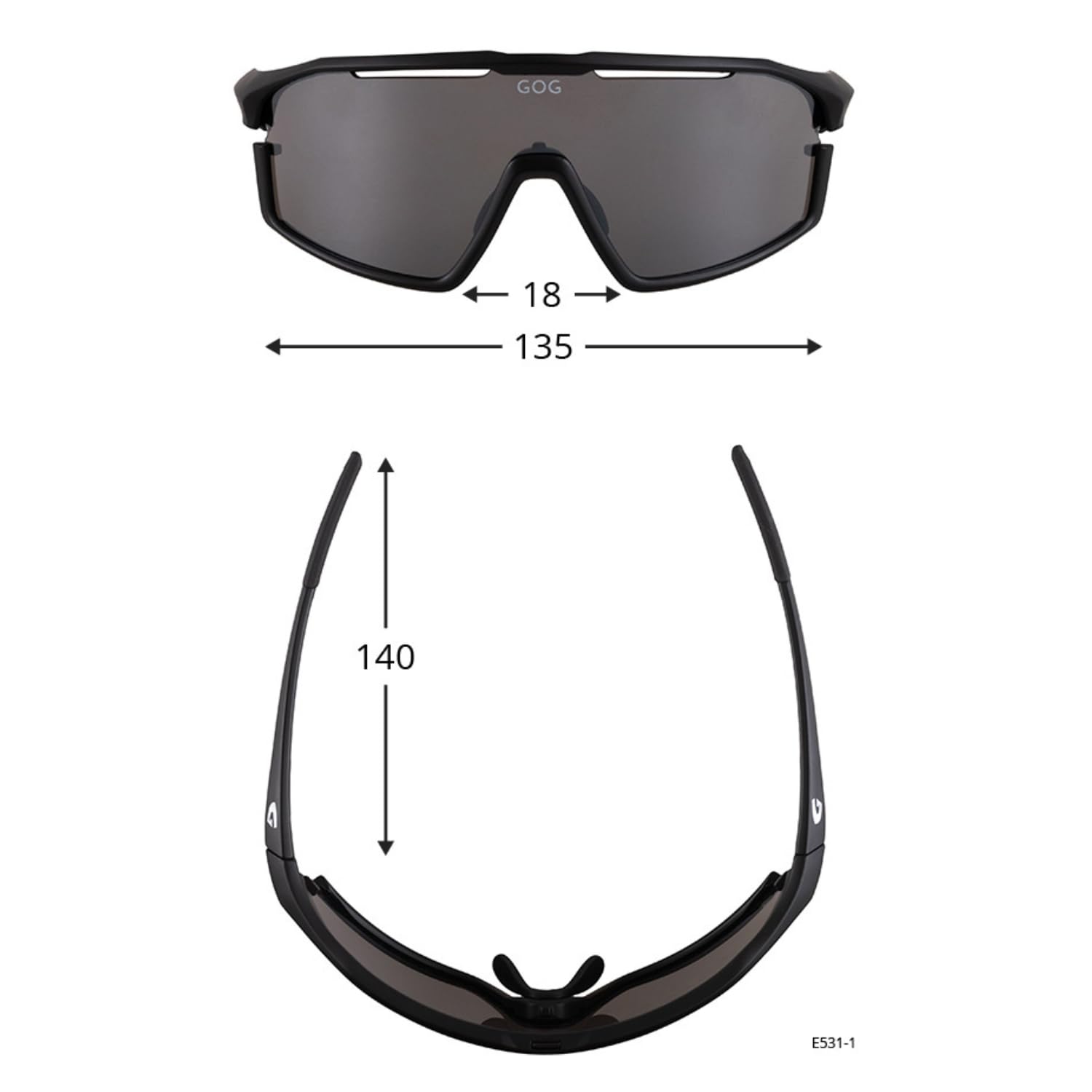 GOG - Wytrzymałe okulary rowerowe unisex UV400 z lustrzanymi szkłami
