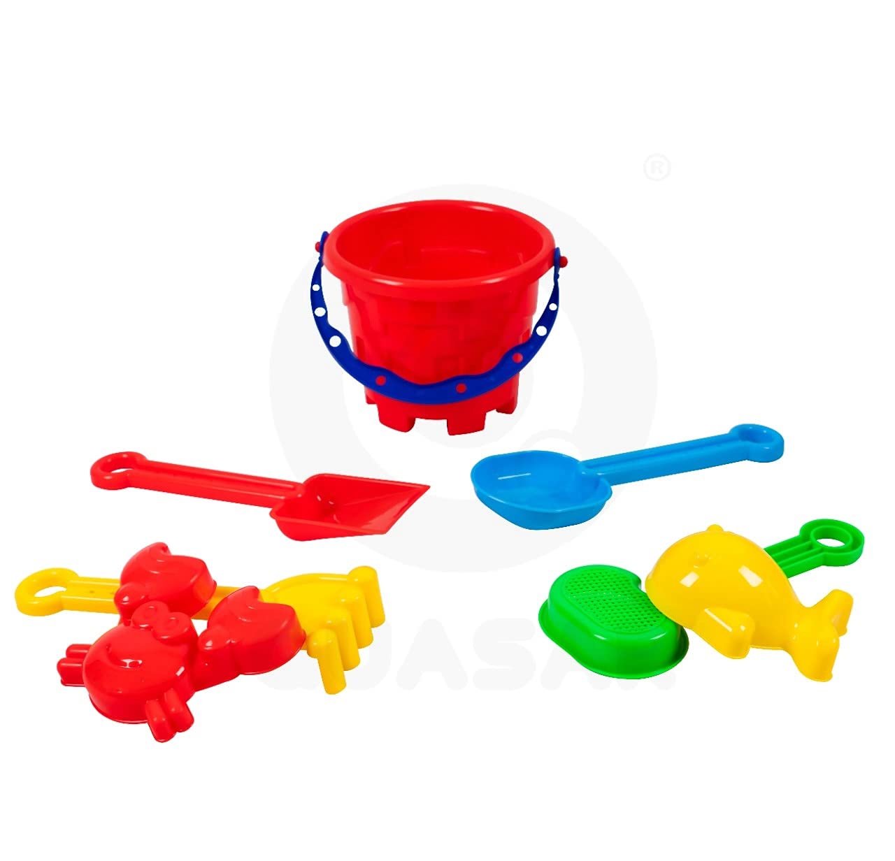 Quasar Beach Castle Water Tool Kids Beach Toys, Sand Beach Toy Bucket, Sand Garden Pretend Play Set Best Gift Your Children Role Play Set (7 Pcs Beach Set)