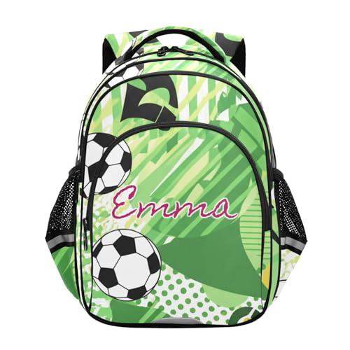 Sac à dos vert école foot pour garçons filles personnalisé de 6 à 12 ans