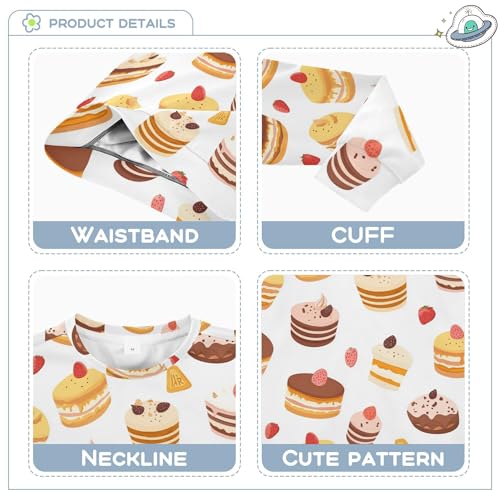 JUNZAN Cartoon Sweets Little Cakes Kids Boys Hoodie Sweatshirt Long Sleeve Tops Clothing Shirts Athletic 4T3