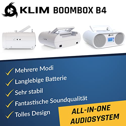 KLIM Boombox B4 Radio mit CD Player - NEU 2023 - AM/FM Radio, MP3, Bluetooth, AUX, USB, CD - CD Player tragbar mit… - Image 3