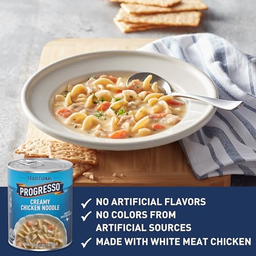 Image of Progresso Traditional, Creamy Chicken Noodle Canned Soup, 18.5 oz. (Pack of 12)