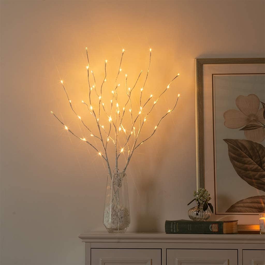 50% Off Discount Vanthylit 3PK 30'' Lighted Birch Twig Branches with 60 LED Warm White Bulbs Waterproof Adapter in for Outdoor and Indoor Decor Buy 2 get 3 Vanthylit 3PK 30'' Lighted Birch Twig Branches with 60 LED Warm White Bulbs Waterproof Adapter in for Outdoor and Indoor Decor