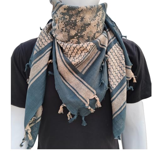 Image of Cotton Shemagh Keffiyeh Scarf - Lightweight Tactical Desert Head Neck Wrap, Sun Protection Outdoor Scarf for Summer Hiking