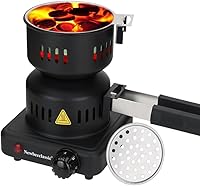 Vista 1 de Arrancador de carbón eléctrico, quemador de carbones duradero más rápido de 600W con mango desmontable, parrilla de acero inoxidable, cable de 4.9