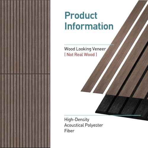 Image of 6 Pack Acoustic Wall Panels, 47.2 inch X 23.6 inch Sound Absorbing Panels, Decorative Sound Proof Panels for Home, Office, Studio Room, Deep Walnut