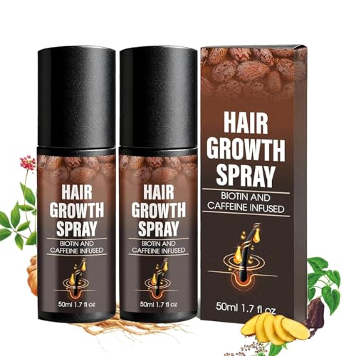 Spray para el crecimiento del cabello, spray de aceite para el crecimiento del cabello, reduce la caída del cabello, promueve un cabello más grueso y abundante, e hidratado,2PCS