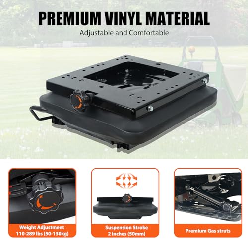 Image of Suspension Kit with Slider Track for Zero Turn Lawn Mower Tractor Forklift, Compatible with Most Aftermarket Seats - Same Day Shipping