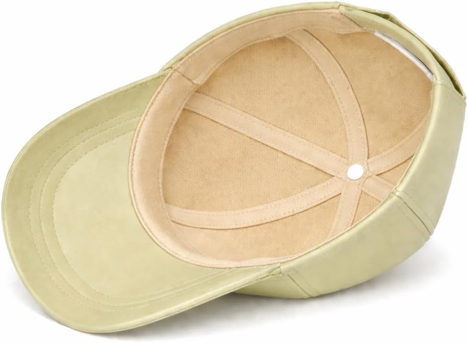 Lukkizara Real Genuine Lambskin Leather Baseball Cap Hat Sports Visor