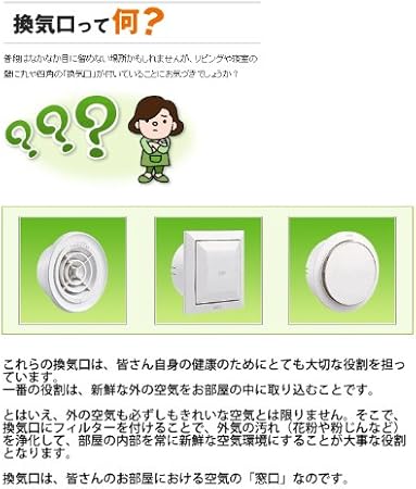 Amazon 後付けできるフィルター付き換気口カバー おうちのマスク ポレット ｌサイズ 断熱材無し 厚み40mm以下対応 おうちのマスク ポレット 空気清浄機