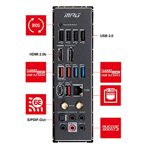 MSI-MPG-Z590-GAMING-CARBON-WIFI-Placa-Base-ATX-Soporta-Procesadores-Intel-Core-11th-Gen-LGA-1200-Mystic-Light-75A-VRM-DDR4-Boost-5333MHzOC-2-x-PCIe-40-x16-3-x-M2-Gen43-x4-Wi-Fi-6E