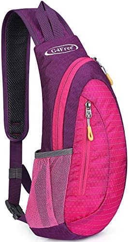 G4Free Lightweight Chest Bag Sling Shoulder Backpacks Cute Shoulder Bag Triangle Pack Backpack for Hiking Cycling Travel or Multipurpose Day Packs, Black and Dark Green, S