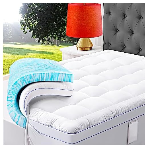 ABENE Queen Size Dual Layer 3 Inch Memory Foam Mattress Topper, 2 Inch Gel Memory Foam Plus 1 Inch Down Alternative Pillowtop Mattress Pad Cover, Thick Soft Bed Topper Support for Back Pain