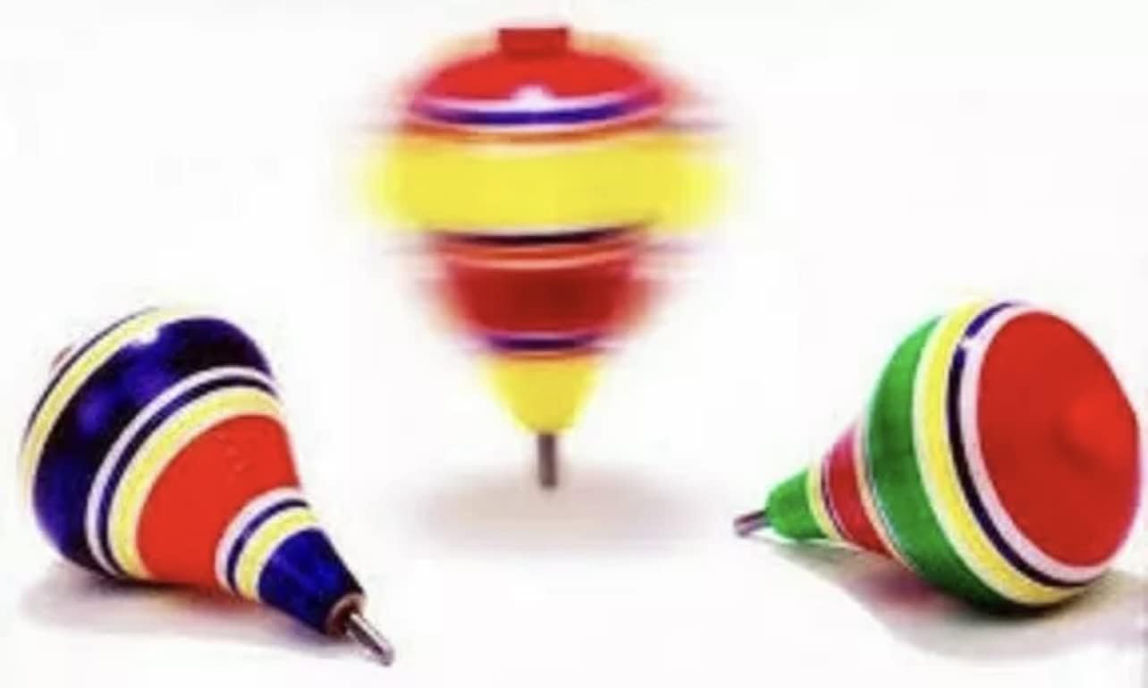 Multi-Color Wood Trompo Mexican Traditional Toy 3 Pack by Border Merchant