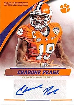 Sports Memorabilia Autograph Warehouse 444595 Charone Peake Autographed Football Card 2016 Panini Team Collection No. CPCL for Clemson Tigers