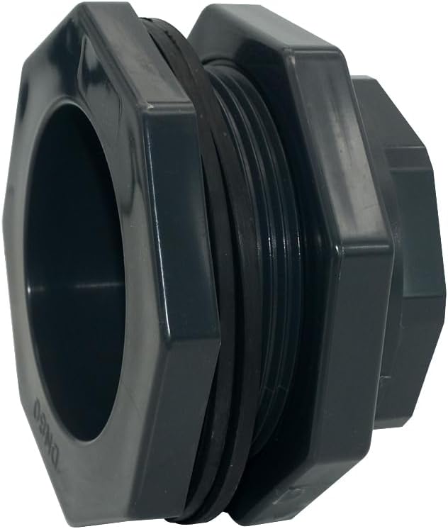 DAN SPEED DN80 PVC Pipe Fitting Reducer, Bulkhead Fitting Water Tank Connector Plumbing NPT for Rain Barrels, Aquariums, Tubs, Pools (DN80)