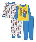 Paddington Bear Boys' Infant 4-Piece Snug-Fit Cotton Pajama Set, Bear Bus, 24M