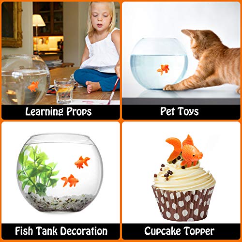 Sumind 30 Pieces Fake Goldfish Plastic Floating Artificial Aquarium Fish Realistic Moving Orange Goldfish Ornament Decorations for Aquarium Tank by Sumind - Image 5