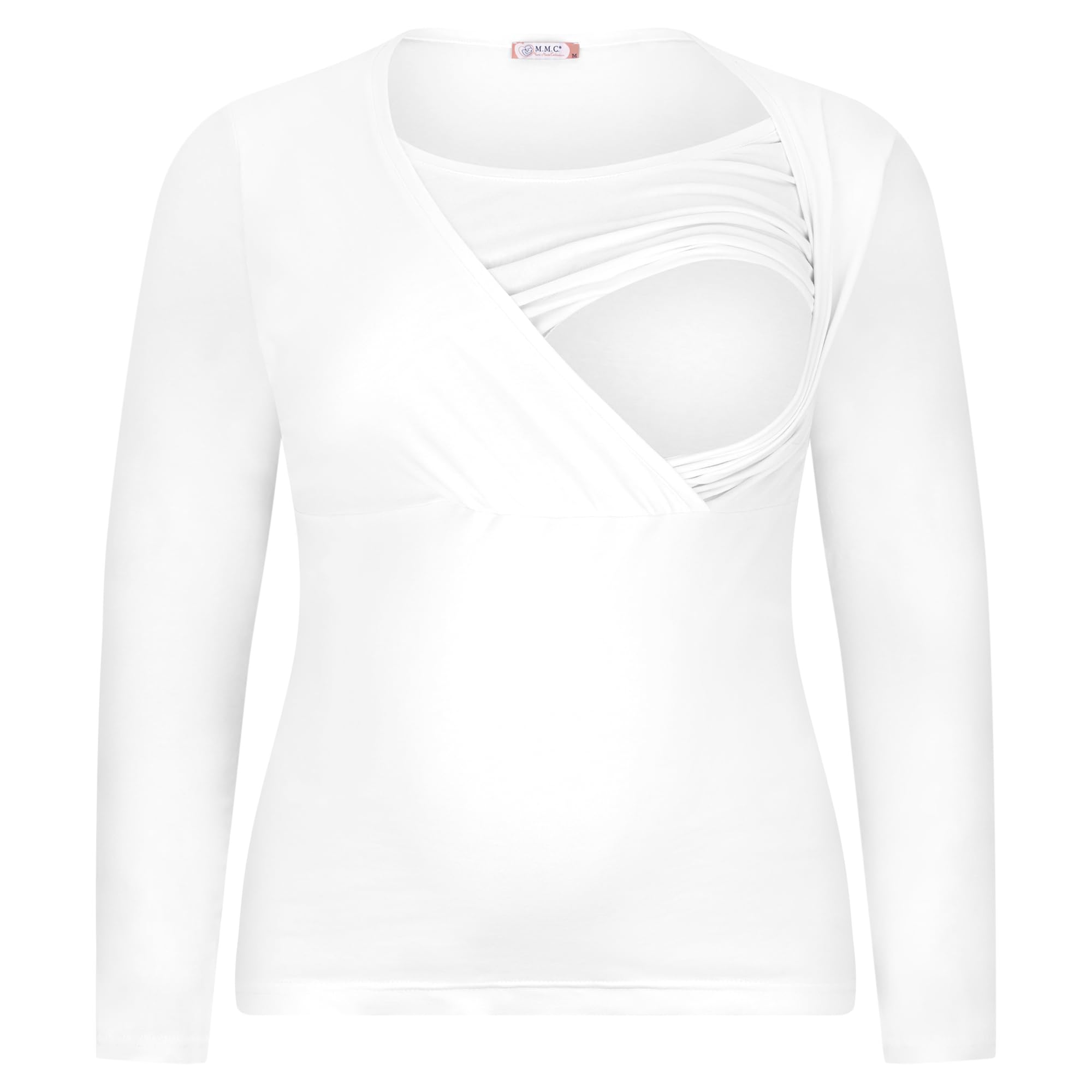 M.M.C. Lot de 3 t-shirts d'allaitement, couleur unie, pour maternité, maternité, maternité, maternité, manches longues