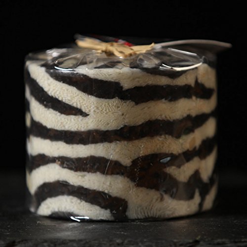 Swazi Candles White Zebra Pillar Fair Trade, Handmade, Reusable.