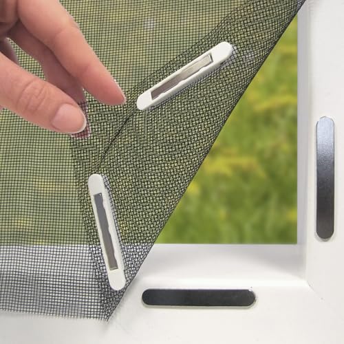 EASYmaxx Insect Protect Fliegengitter Fenster mit Magnetbefestigung | zuschneidbares Moskitonetz | Insektenschutz Fenster bis 110 x 130 cm |...