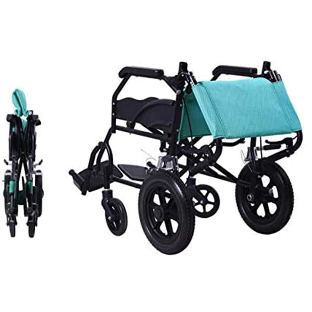 Estructura Ligera y Plegable, Silla de Ruedas de Aluminio, Silla de Ruedas Estrecha autopropulsada, Silla de Viaje portátil