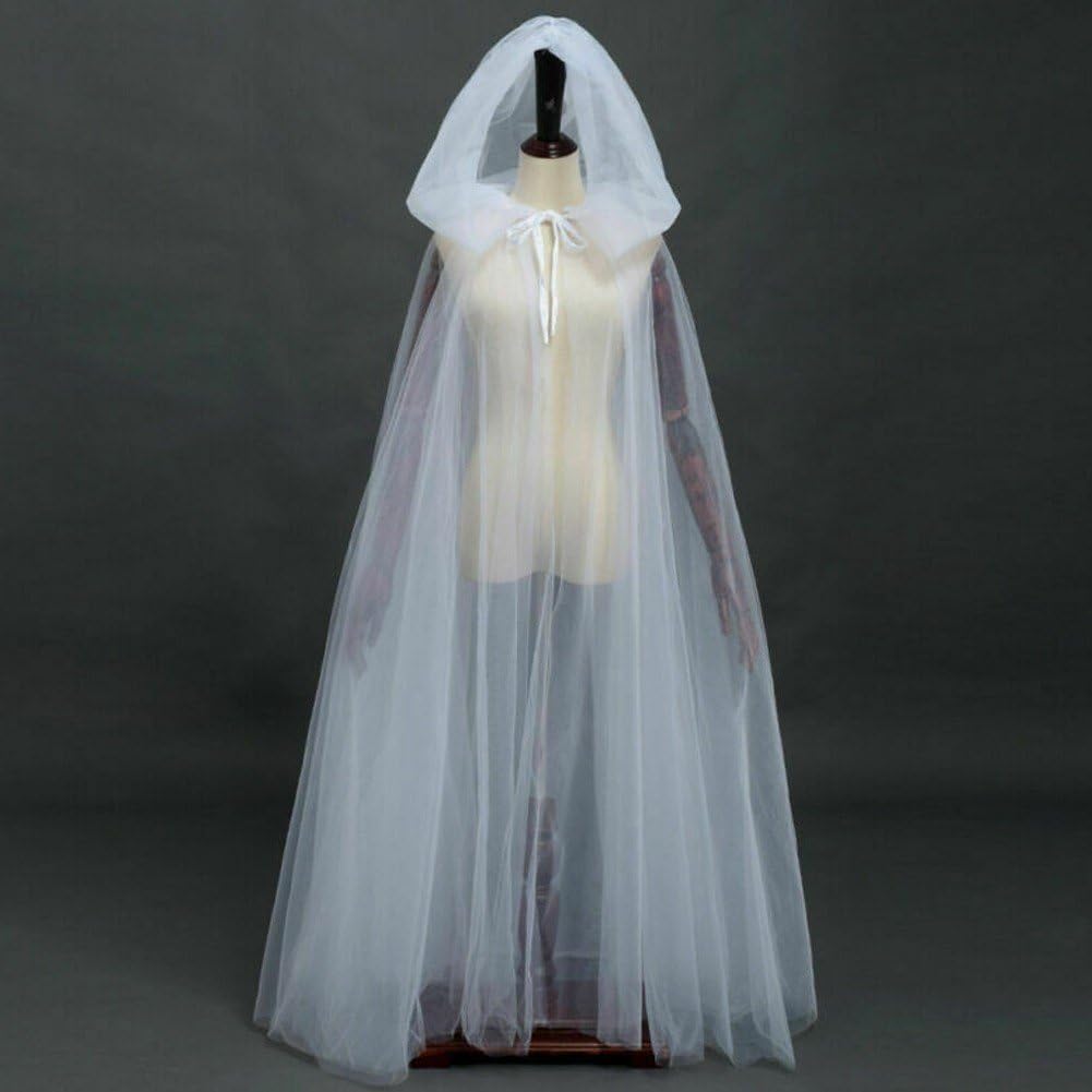 Sheer Lange Tulle Cape - Hooded Cape | Dameskostuums
