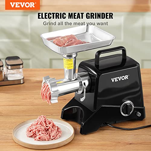 Vevor Electric Meat Grinder, 419 Lb/H Capacity, 575W（1100W Max) Industrial Meat Mincer W/ 2 Blade, 3 Grinding Plates, Sausage Maker Die-Cast Aluminum Commercial Meat Grinder, Etl Listed #TOP1