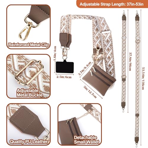 Image of XANGNIER Clip and Go Strap for Phone with Wallet Crossbody, Phone Strap with Zippered Wallet, Adjustable Anti Theft Cellphone Lanyard for Women, Cellphone Chain Accessories,Multicolor 5