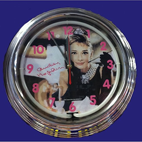 Framan Audrey Hepburn Luminous Neon Wall Clock