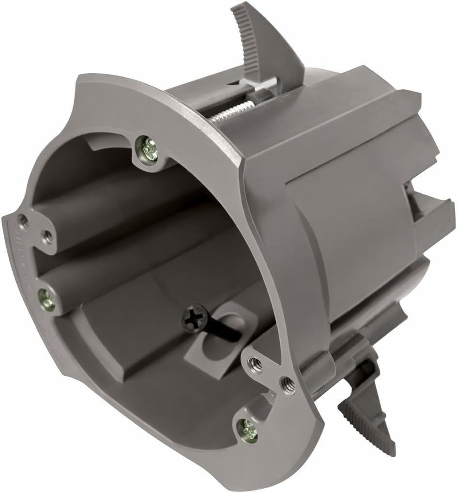 SmarToggle 3.5" Round Ceiling Light Fixture Box – Old Work Electrical Box for Stud or No-Stud Mount | 50 lbs | 3/4" Toggle Depth | Pilot Locator & Scoring Burrs for Perfect Alignment, 10-Pack