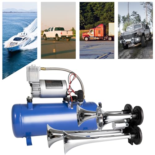 Aolihan ALH-S-4GQB-WBG 180Db Train Horn Kit With 150 Psi Air Tank,Four Trumpet Air Horns For Truck thumb #1