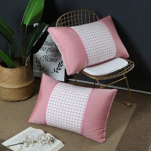 Oreiller étudiant et adulte tout coton rose pour des nuits douces comme à l'hôtel 46x74cm
