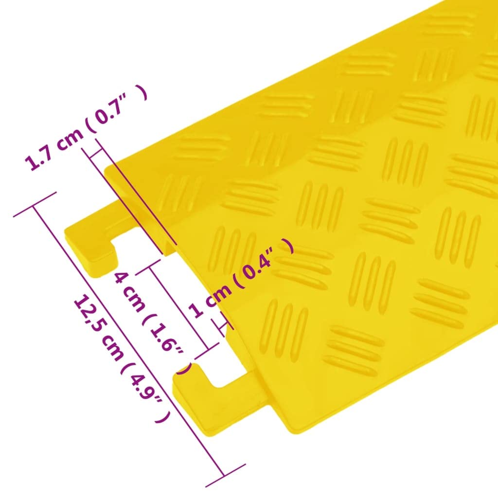 vidaXL 4X Kabelbrücke Schlauchbrücke LKW PKW Überfahrschutz Kabelschutz Überfahr Kabel Rampe Kabelkanal Kabelrampe Überfahrrampe 98,5 cm Gelb
