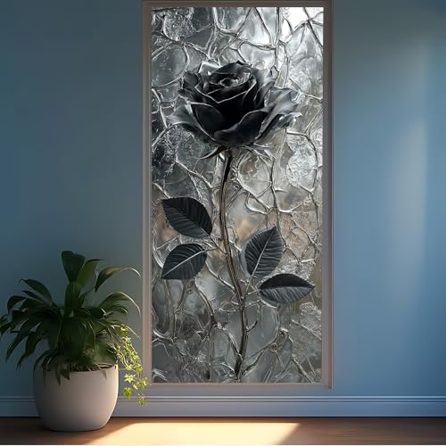 Vinilo Decorativo para Ventana Black Rose 17.51x39.37 pulgadas miniatura 1