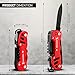 SmartstickX 16 in 1 Multi Tool Tactical Knife Camping essential Survival with Knife, Scissors, Saw, Wine Opener, Multiple Screwdrivers, Key Chain Easy Carry, Fish Scaler (Red)
