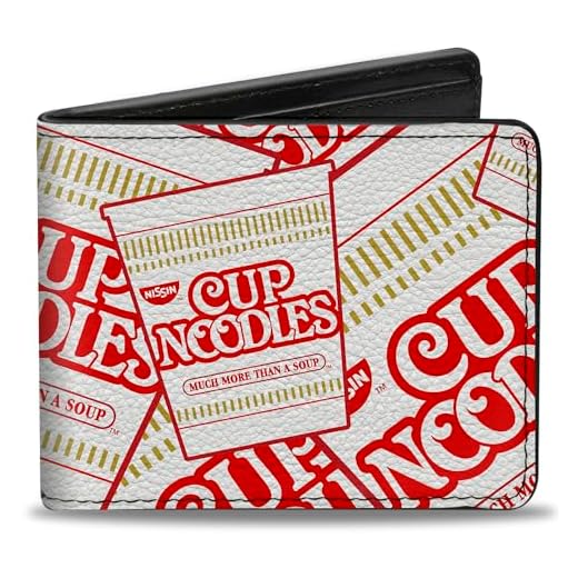 Buckle-Down Men's Bifold Wallet Cup Noodles, 4.0" x 3.5"