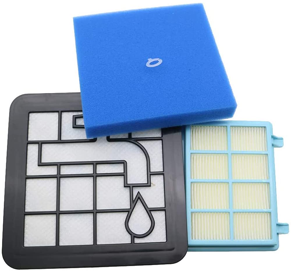 DELFINO Washable Motor Foam Filter Kit for Philips Power Pro Compact FC9331/ 09, FC9332/09 and FC8010/ 01 Vacuum Cleaner