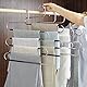 devesanter Hosenbügel, platzsparend, rutschfest, S-Form, Hosenbügel, Edelstahl, Kleiderbügel, Aufbewahrung, Organizer für Hosen, Jeans, Schals, Hängen, Schwarz, 6 Stück
