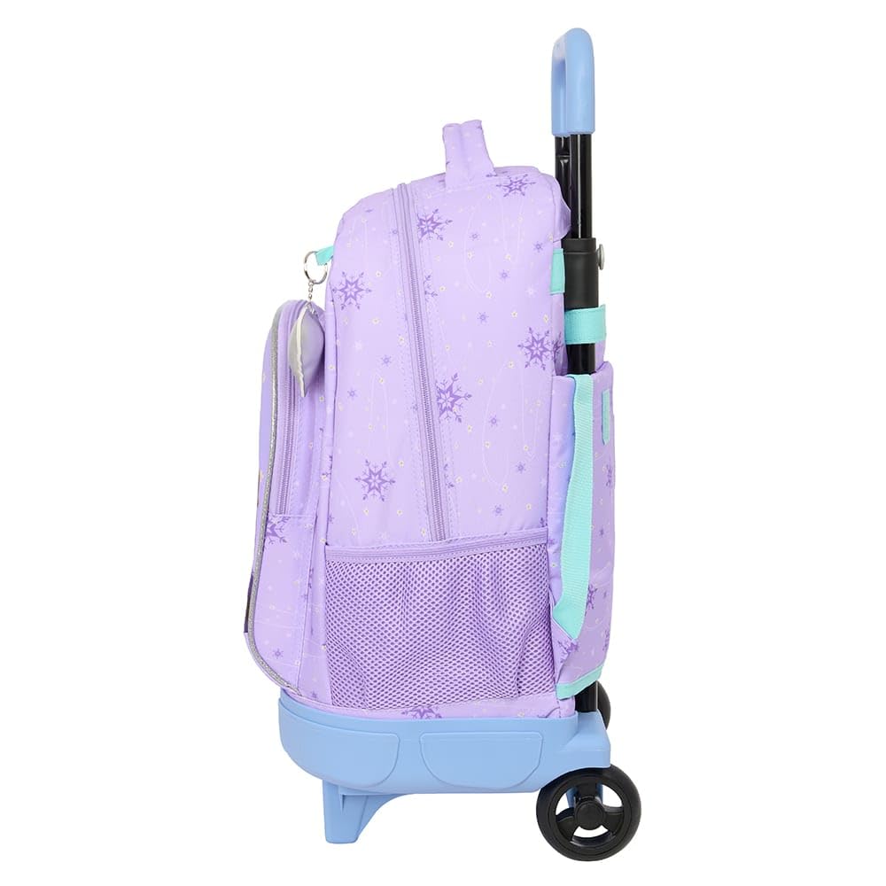 Safta | Mochila Escolar Grande con Ruedas Frozen Spirit, Compact Evolution Extraíble y Lavable, Espalda y Hombreras Acolchadas, Portabotellas, Base Reforzada, Fabricado en España, Medidas 33x22x45 cm
