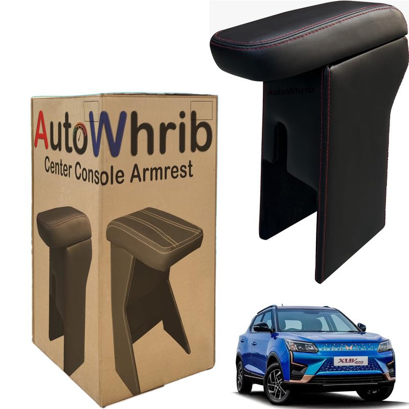 Image of Car Arm Rest For XUV400 2023 Armrest with Storage Box & Soft Cushion Pad, Luxury Arm Rest, Black Colour