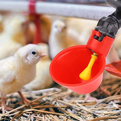 Vanknono 6 Pieces Chicken Waterer Cups, Chicken Water Feeder Chicken Waterer Drinking Cups Automatic Poultry Drinking Cups For Chicken Ducks Quail, Red #TOP3