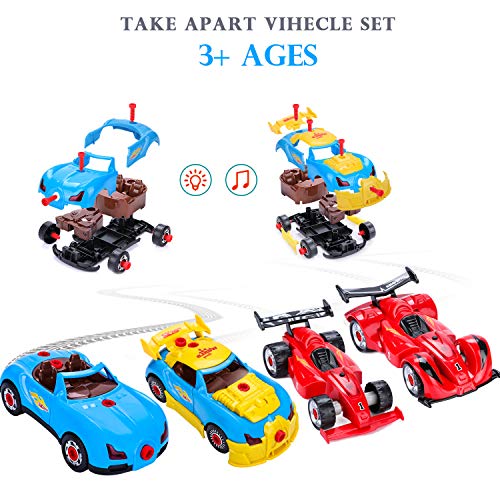 image for Take Apart Racing Cars Toys,Vimpro Build Your Own Toy Racer Car STEM T