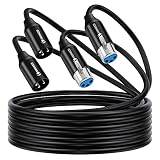 ANNNWZZD XLR Cable 10FT 2 Pack,3-Pin XLR Male to Female Microphone Cables Extender Cord for Studio R