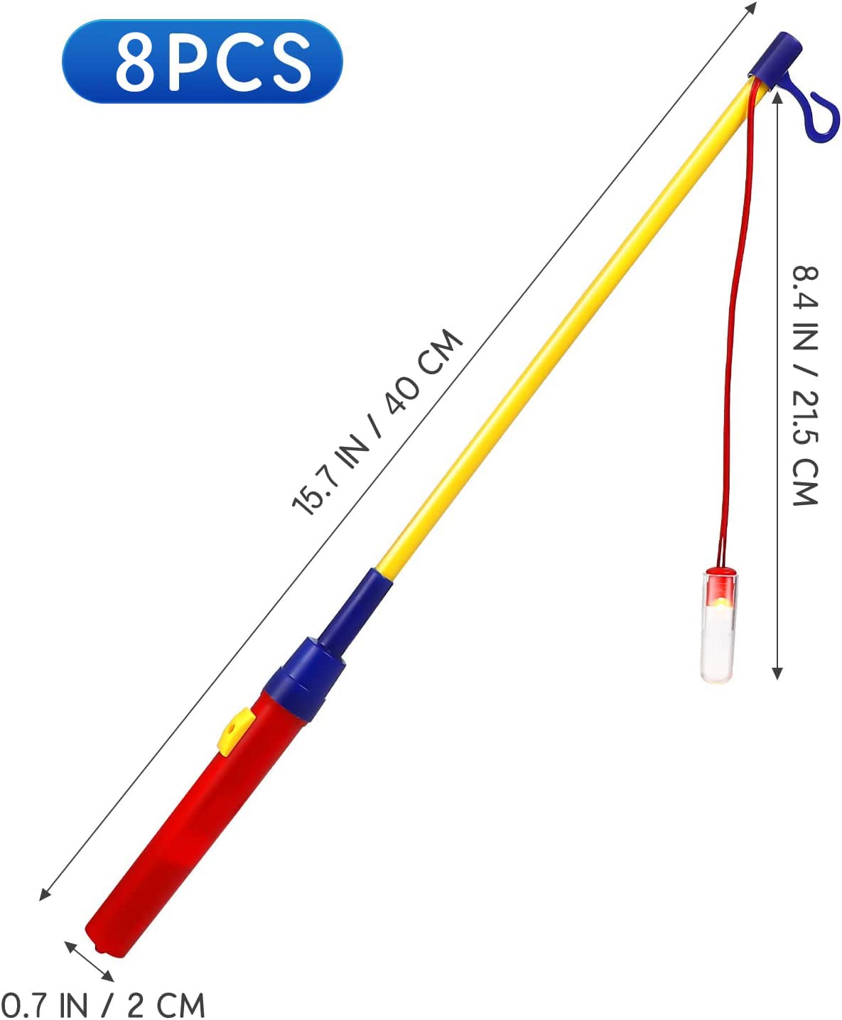 8 Pièces Bâton à Lanterne Avec Lumière,Bâton à Lanterne Avec