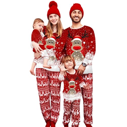MoneRffi Pijamas Navidad Familia,Pijama Familiar a Juego,Pijama Natal Familia,Pijamas Navideños Familiares para Mujere Hombre Niños Bebé(05,Mujeres,M)