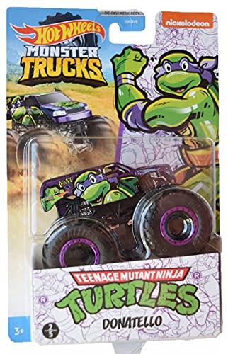 Hot Wheels Monster Trucks Donatello, [escala 1:64] Tortugas Ninja-Mutantes Adolescentes