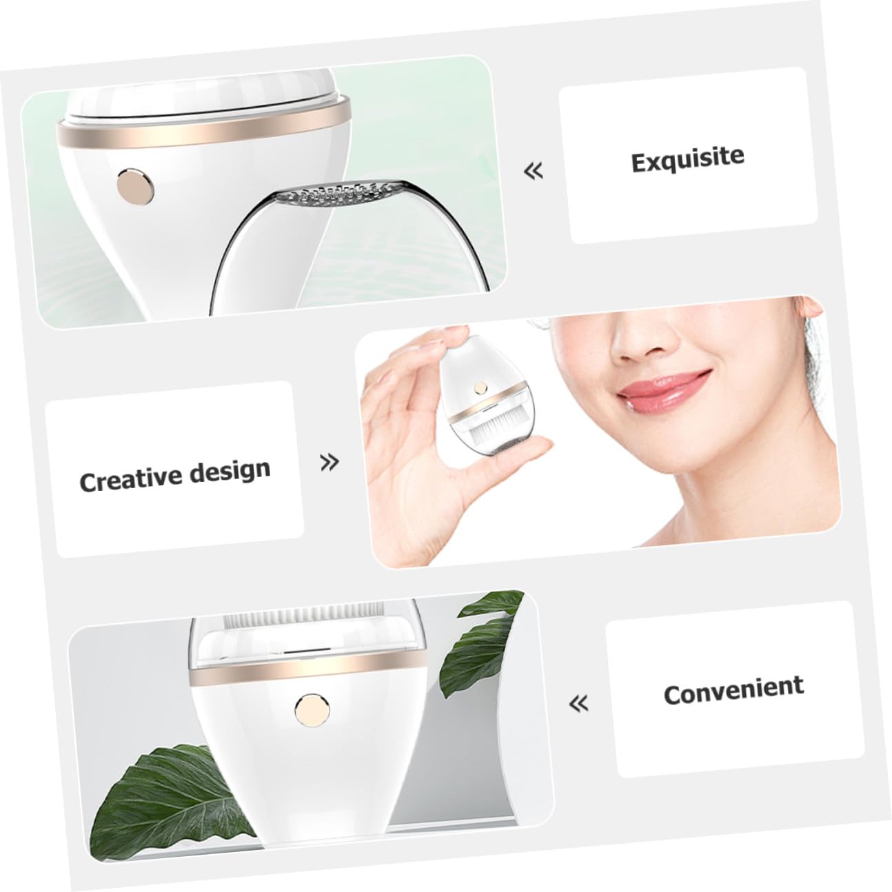 Cepillo Facial Eléctrico Portátil Blanco 300 mAh para Limpieza Facial