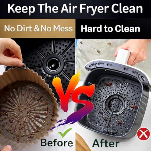 Image of Air Fryer Accessories Combo Kit - Silicone Air Fryer Liners Set, 200ml Oil Spray Bottle, Silicone Brush, Spatula & Heat Resistant Grip | Reusable Non-Stick Air Fryer Kitchen Tools (10 pcs)